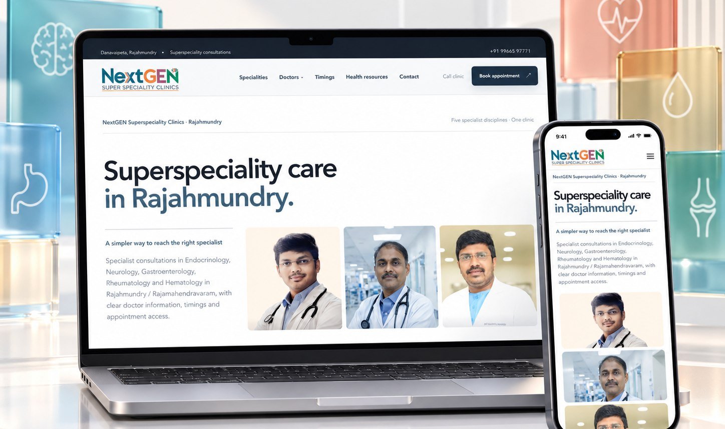 NextGEN Specialities website, built by BrandaDoc
